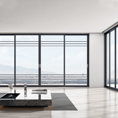 / Custom Double Tempered Glass Window, / / Broken Bridge Aluminium Alloy Sliding Door /