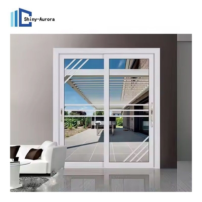 Złamany most Aluminium 3 ścieżki drzwi przesuwne, Tempered Glass Panel drzwi przesuwne