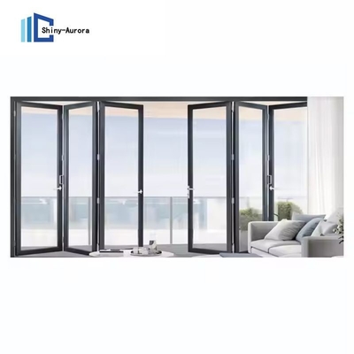 Aluminiowe drzwi przesuwne Bi-Fold Custom Wewnętrzne składane drzwi szklane